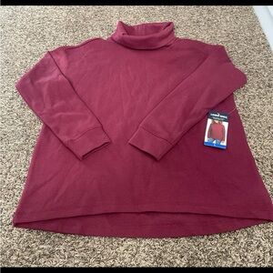 lands End NWT waffle knit funnel neck, shirt women’s large